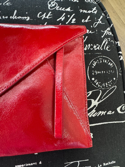 MIMCO 🌟Vintage🌟 Molter Envelope Turnlock Clutch in Patent Leather in Scarlet