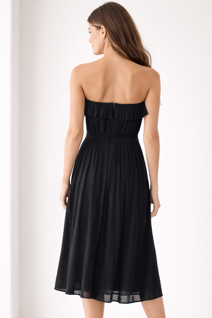 Country Road Black Pure Silk Strapless Cocktail Dress – Size 14 – 🖤 Elegant 🖤