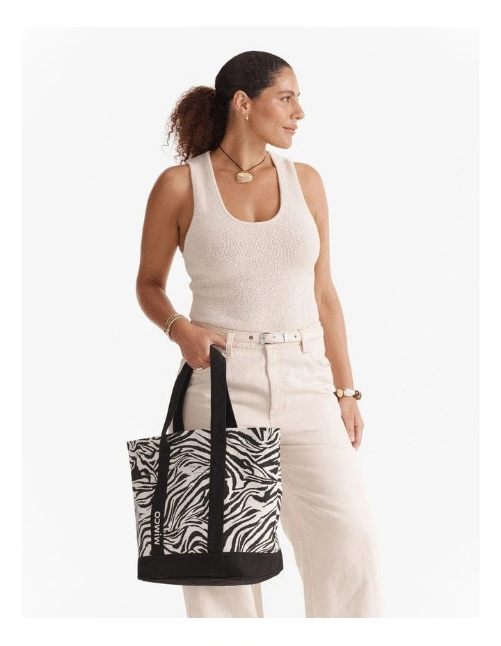 NEW Mimco Black Concert Tote Zebra Print   ⭐ New with Tags  ⭐ RRP $99.95