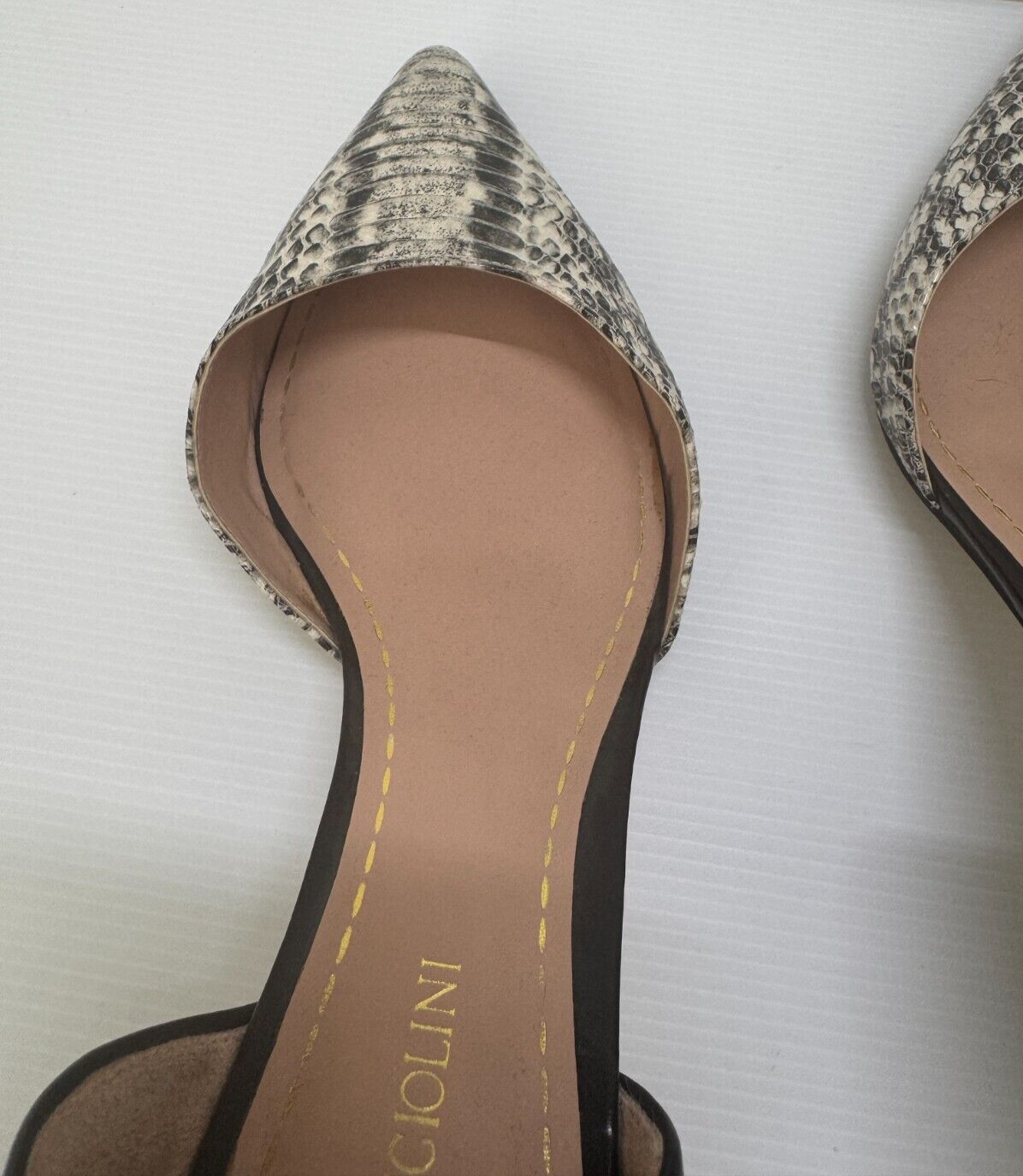 ENZO ANGIOLINI Eagabrino Black & White Pointed Toe High Heels Leather worn once