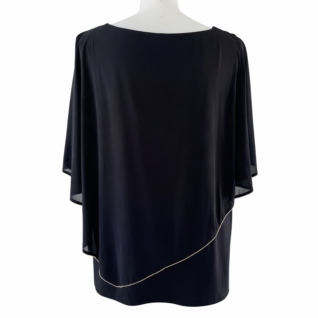 Taking Shape Plus Size Diamanté Chiffon Overlay Top XL 22–24 Black Evening Top