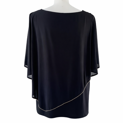 Taking Shape Plus Size Diamanté Chiffon Overlay Top XL 22–24 Black Evening Top