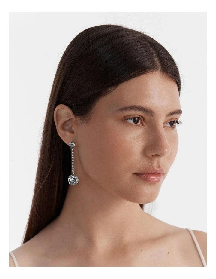 Mimco Sparkle Drop Earrings in Silver New *Genuine  RRP $99  Stunning + Dust Bag