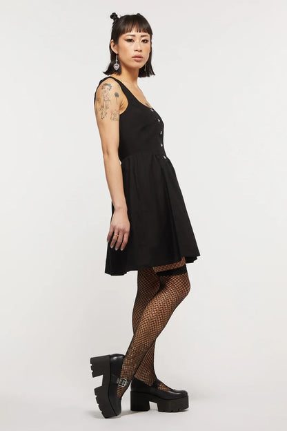DANGERFIELD CARPE DIEM BLACK COTTON GOTH PUNK EMO CORSET DRESS *NEW* 20 RRP $108