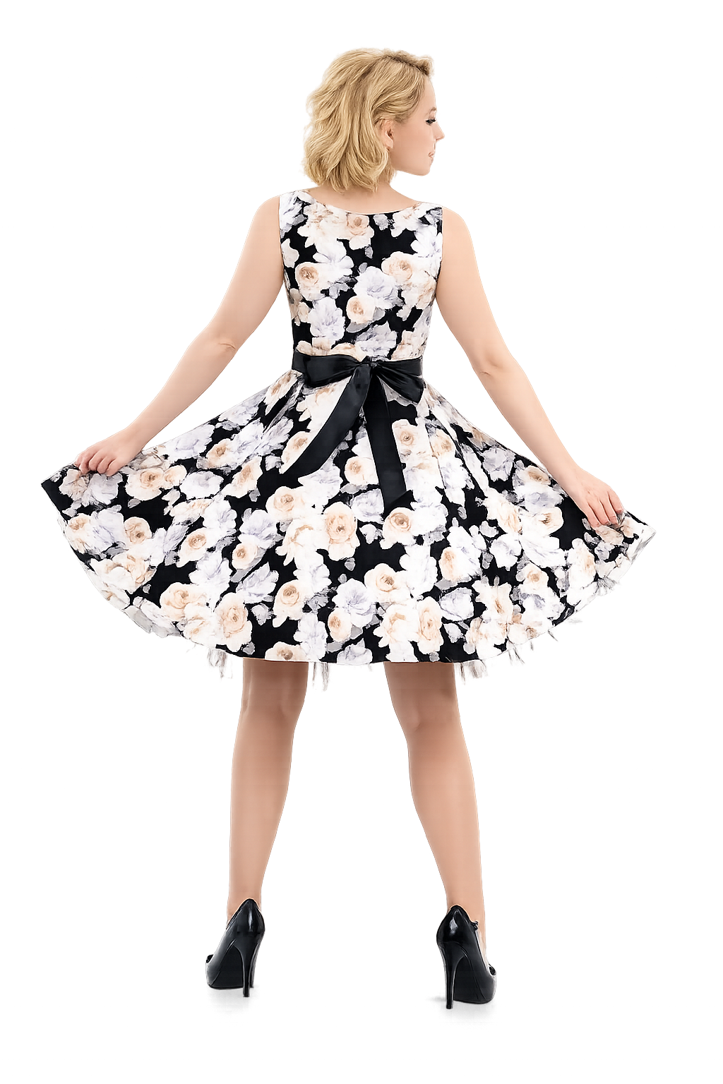 ❤️ Hearts & Roses London Vert Shadow Floral Dress Retro 50s Plus Size 20-22 ❤️