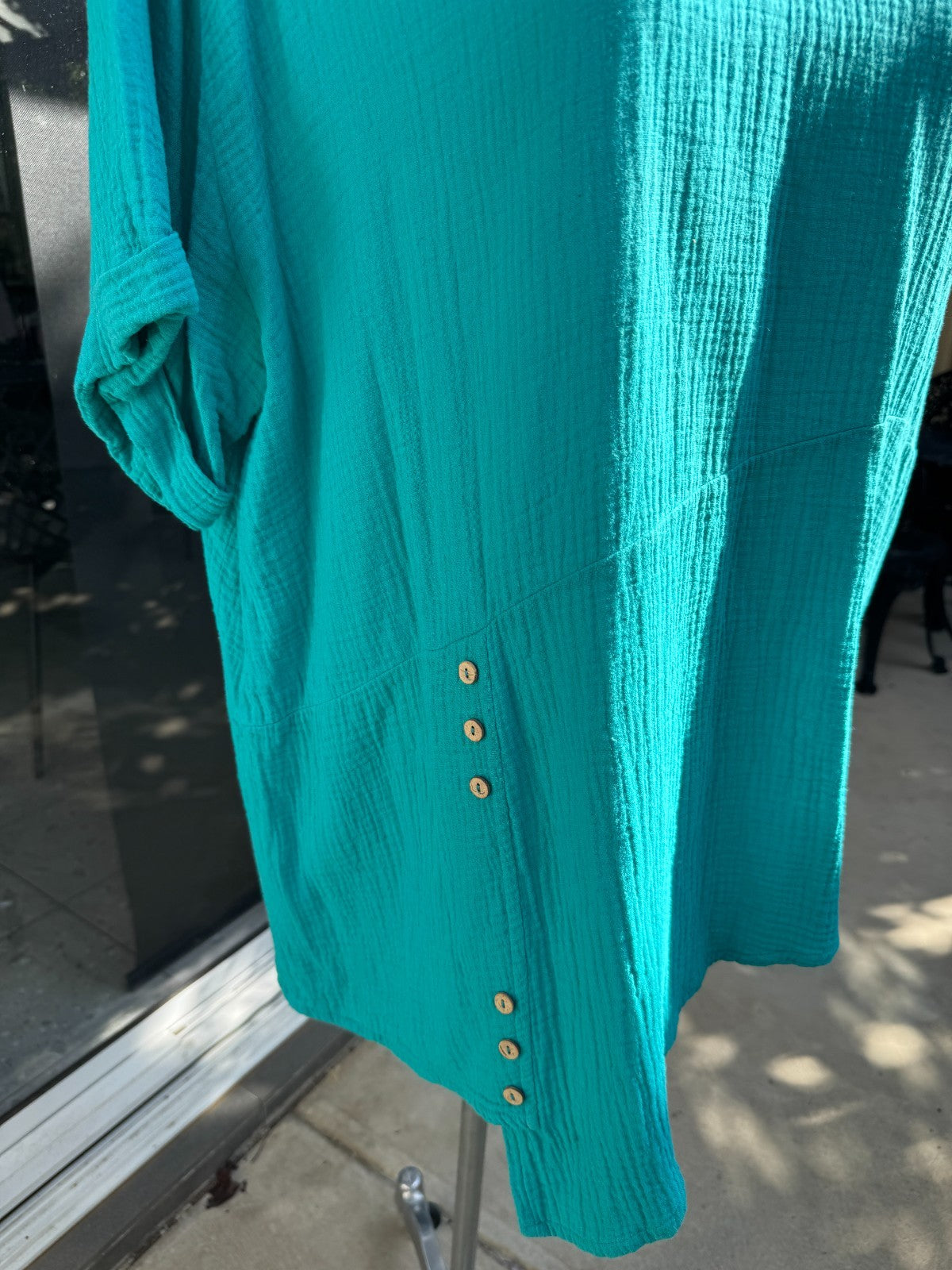 Taking Shape Plus Size 20 Jade Green Cotton Top Relaxed Fit Short Sleeve As New