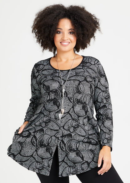Taking Shape Abstract Panelled Tunic Top  Plus Size 12-14 RRP $140 New