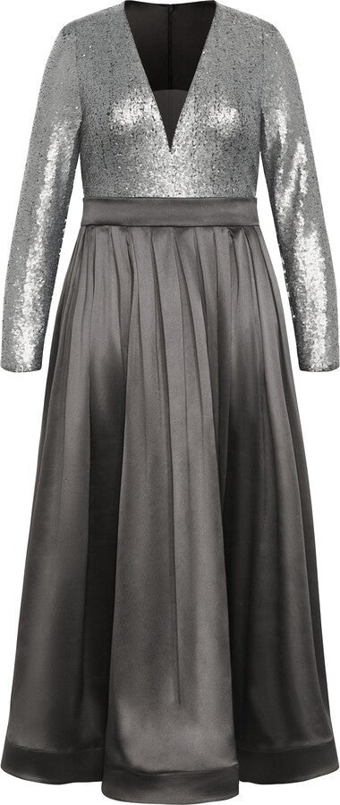 CITY CHIC Rosalie Luxe Maxi Sequin S/Split Dress Plus Sz XL/22 🖤 RRP $499.95 🖤