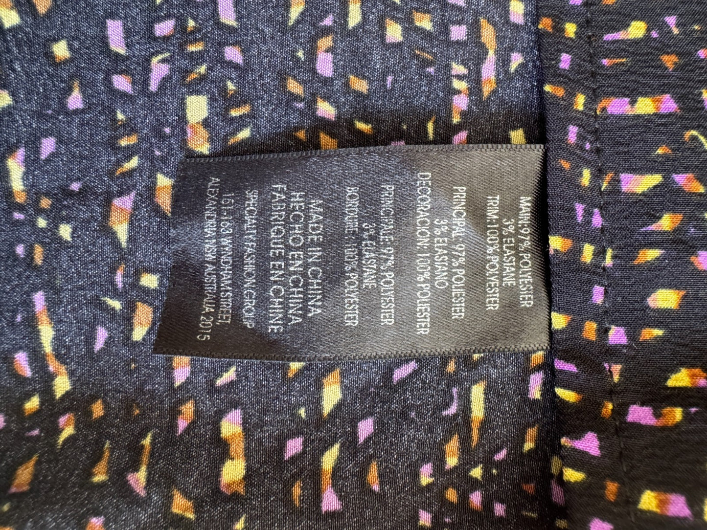 City Chic Slip On Summer Dress Black Purple & Yellow Size L Plus 20 light & Cool