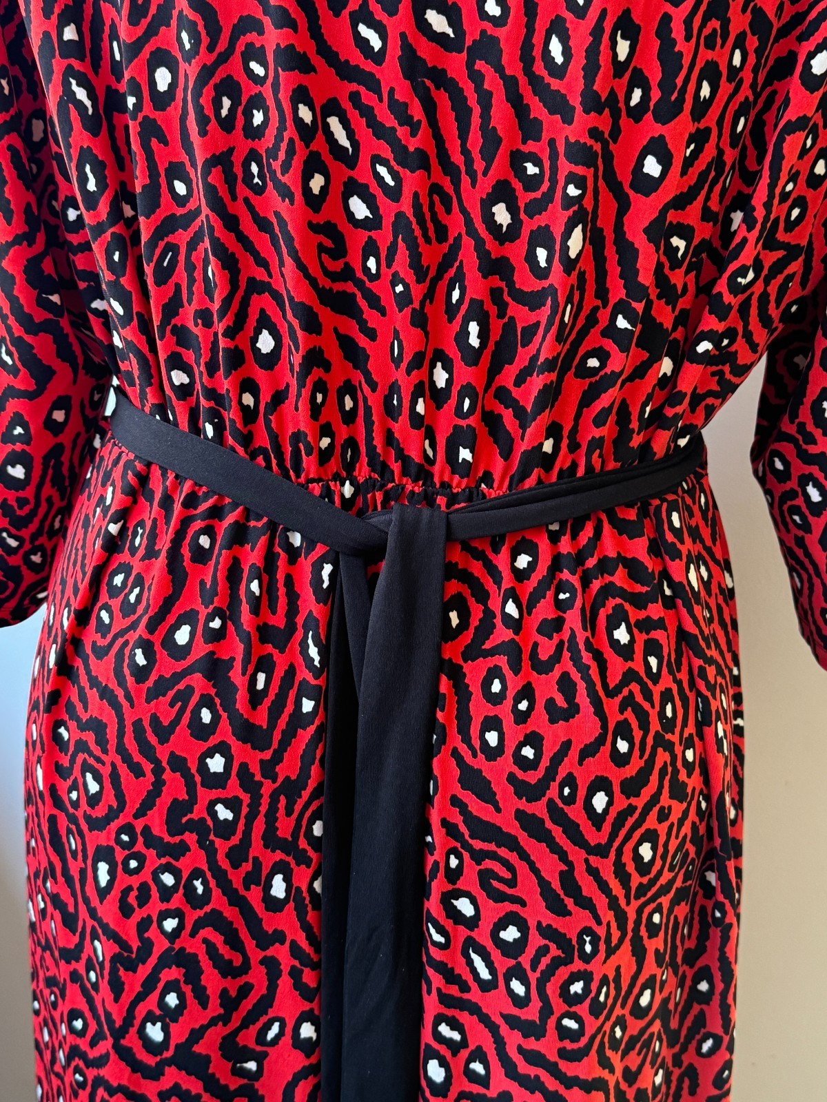 TAKING SHAPE Womens Animal Print Wrap Dress Red & Black Size 24🖤❤️RRP $170🖤❤️