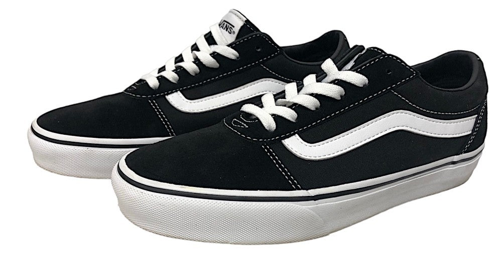 VANS WARD SUEDE/CANVAS Black White - Size 9 W - Worn Once VN0A3IUNIJU RRP $140