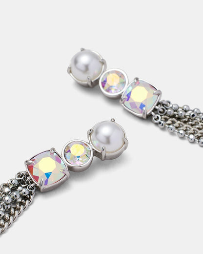 MIMCO City Scape Drop Earrings Silver  RRP $99 Genuine New + Dust Bag