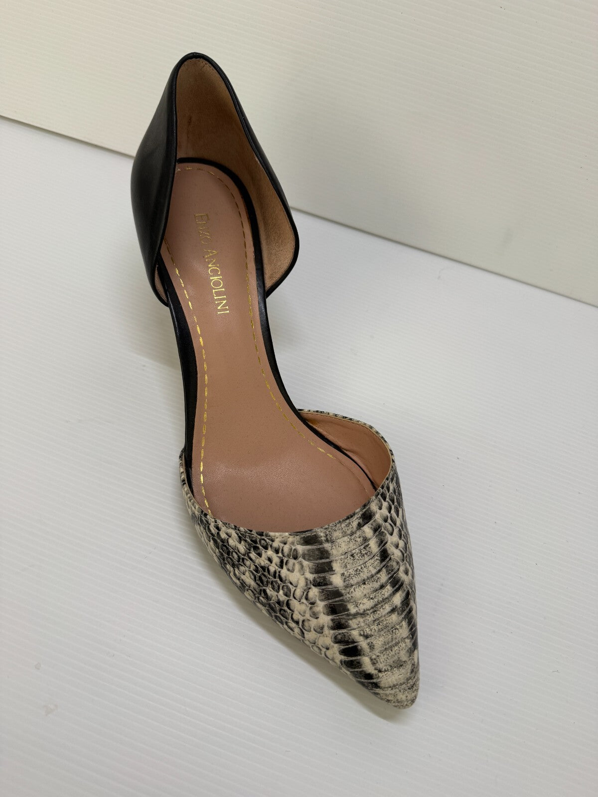 ENZO ANGIOLINI Eagabrino Black & White Pointed Toe High Heels Leather worn once