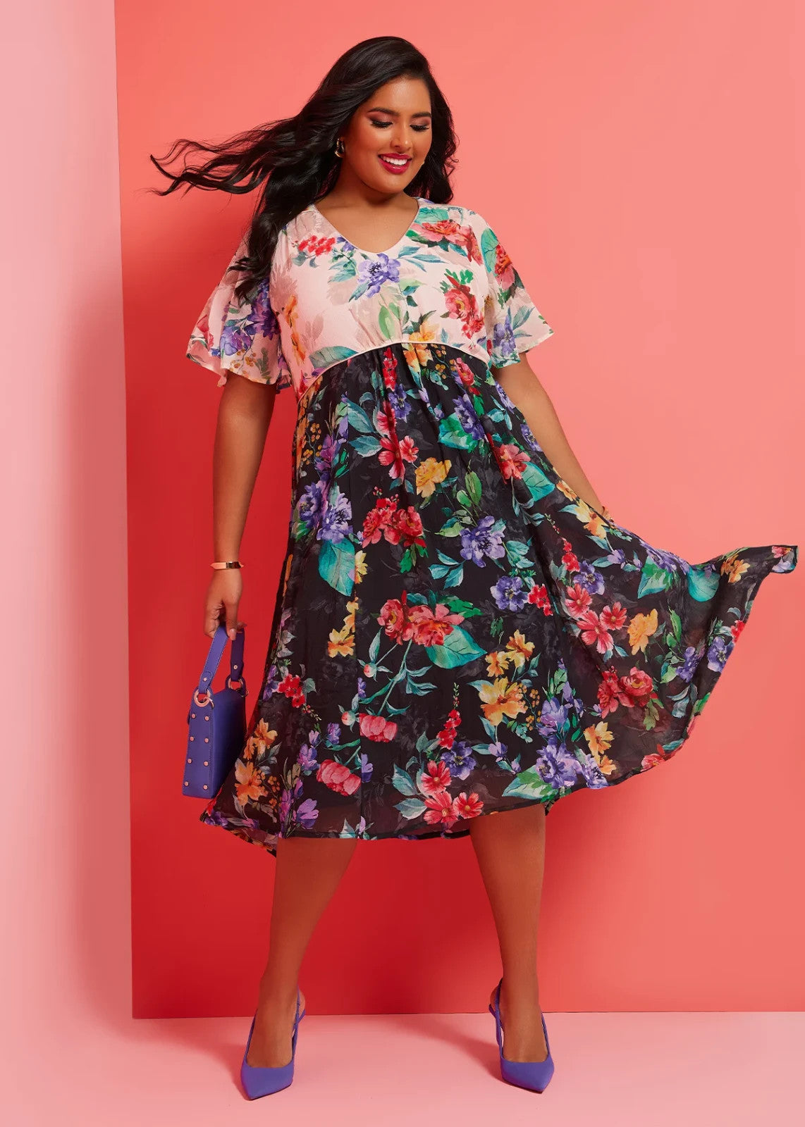 💖 Taking Shape Emily Floral Event Dress Plus Size 24-26 RRP $199 💖 As New