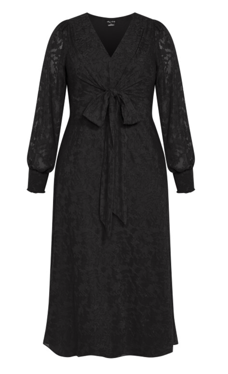 City Chic Marci Tie Front Maxi Dress - Black New Plus ❤️ Size 18 ❤️ RRP $140
