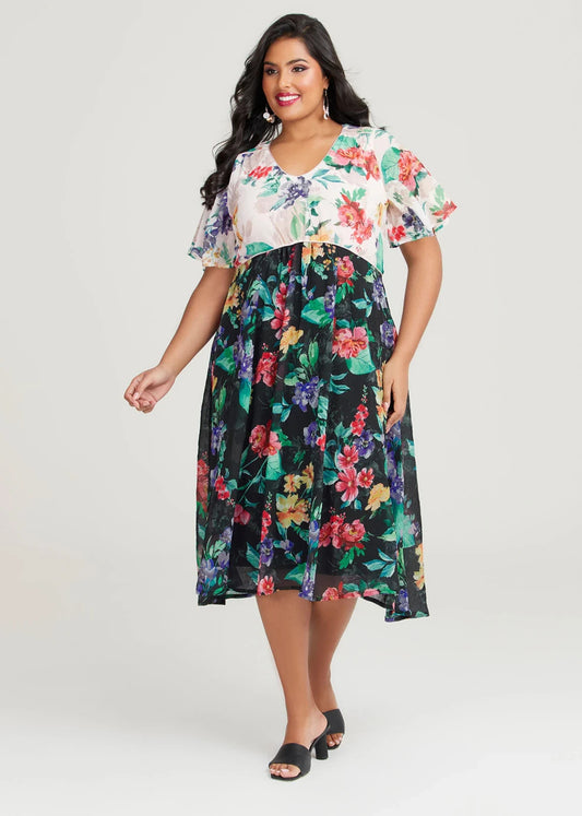 💖 Taking Shape Emily Floral Event Dress Plus Size 24-26 RRP $199 💖 As New