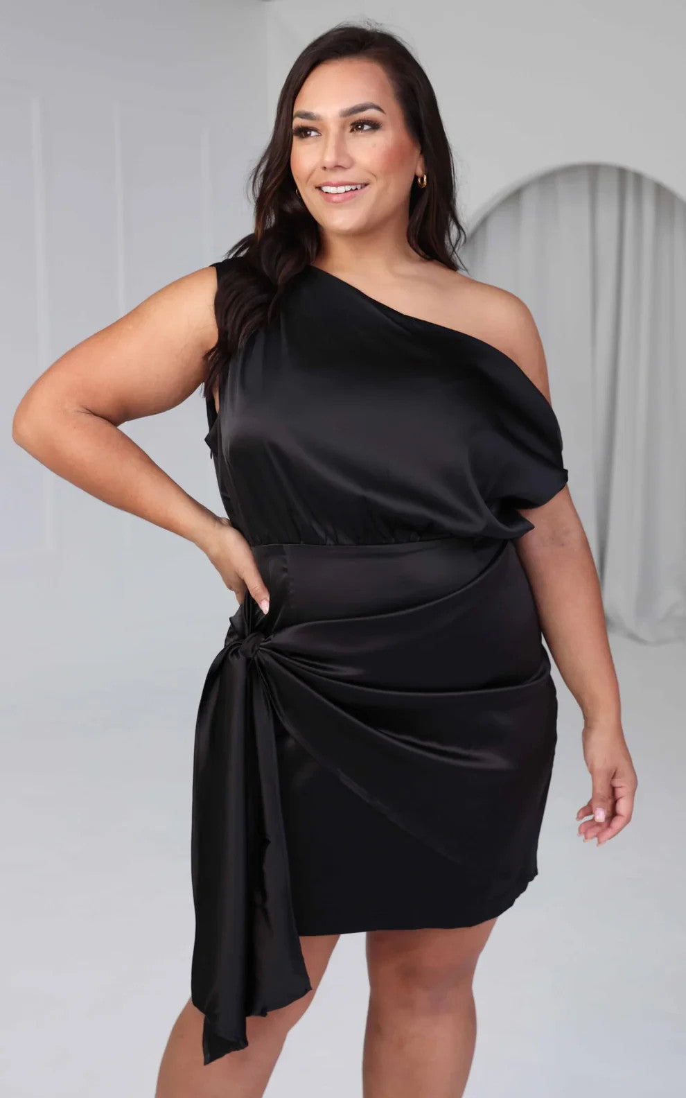 By Amica Kompre Mini Dress - Black Plus Size 22 RRP $100 ***Stunning*** NEW