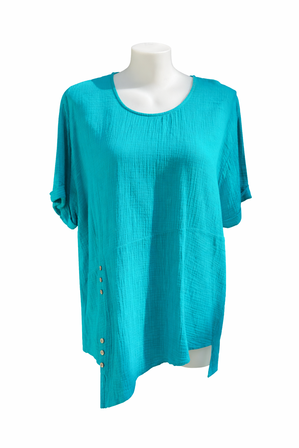 Taking Shape Plus Size 20 Jade Green Cotton Top Relaxed Fit Short Sleeve As New