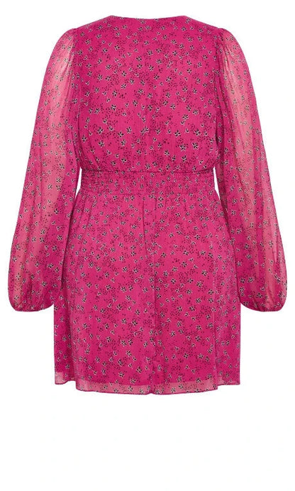 City Chic Ladies Jenna Long Sleeve Dress size L 20  Colour Sangria RRP $140