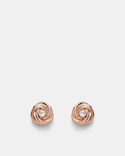 Mimco In A Knot Stud Earrings Rose Gold Genuine New RRP $69.99 with Dust Bag