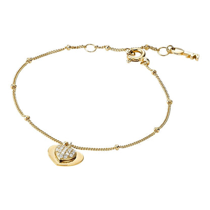 Michael Kors MK Heart Love Gold Plated Silver Bracelet New RRP $245 Genuine