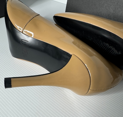 Wittner Minka Stiletto Taupe Patent 39 (AU8.5) as new perfect condition RRP $180