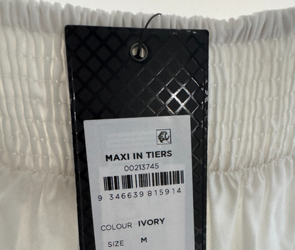 City Chic Ivory Tiered Maxi Dress – Plus Size M 18 – Summer Essential 🖤 Cotton