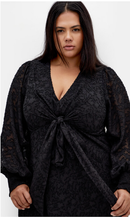 City Chic Marci Tie Front Maxi Dress - Black New Plus ❤️ Size 18 ❤️ RRP $140