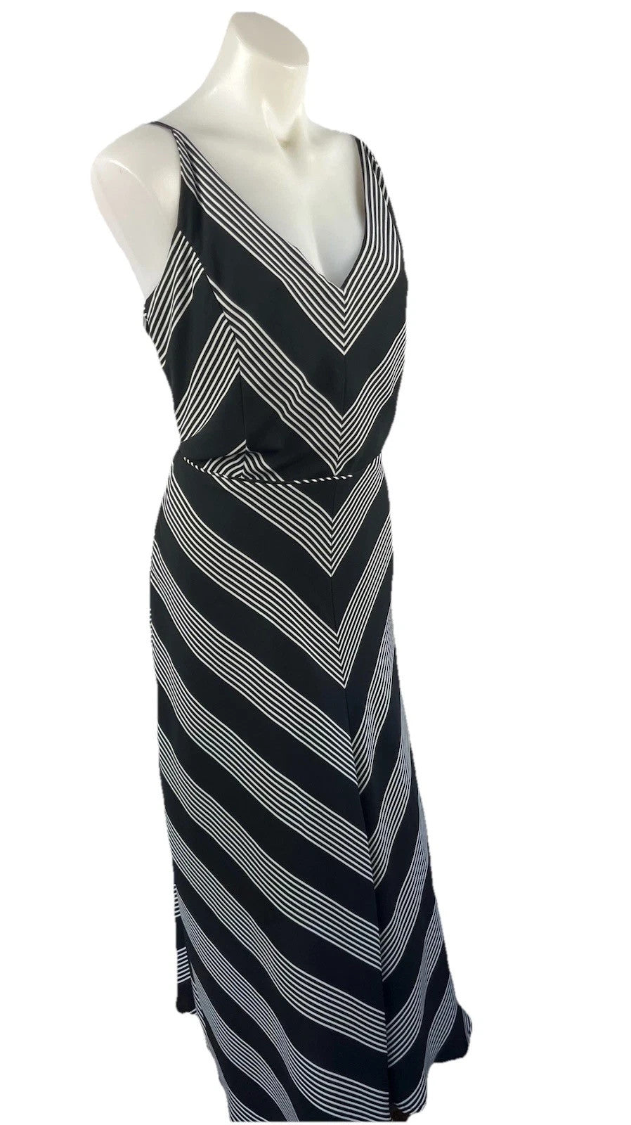 City Chic Stripe Maxi Dress Black/White Plus Size XL 22 New RRP $159 as New