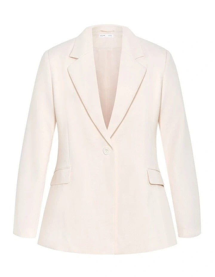 City Chic Tori Blazer- Cream XXL Plus size 24 New RRP $170