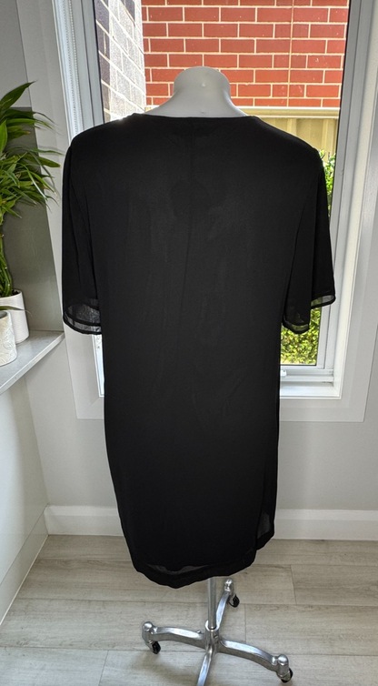 MySize Black Beaded Dress – Plus Size Evening Cocktail Plus Size S 16 RRP $130