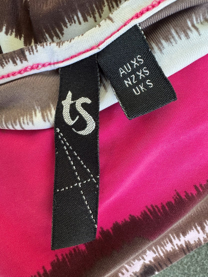 Taking Shape Colourful Short Sleeve Top Plus Size XS 14-16 As New Non Iron