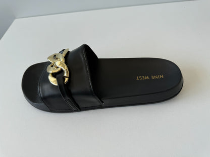 Nine West Women's Slinks Flat Slide Sandals US10 RRP $79.95