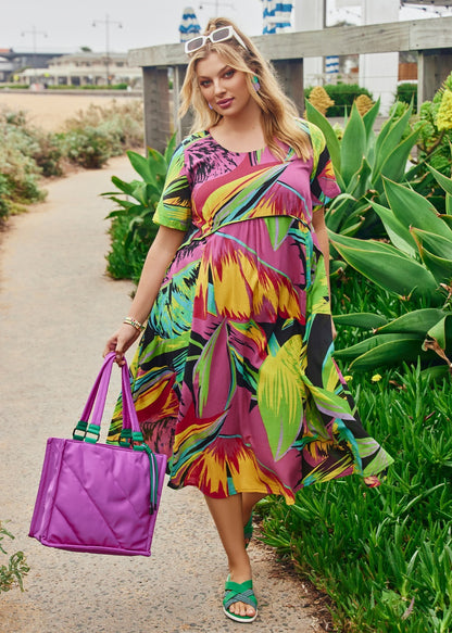Taking Shape 100% Cotton Gauze Favourite Dress sze 14 in Pop Floral RRP $150 NEW