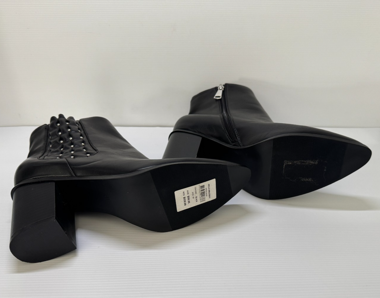City Chic Joelle Ankle Boots Black EU 41 AS/US 10 - 8cm Block Heel 🖤 New 🖤