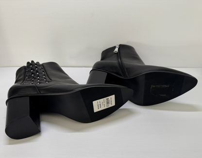 City Chic Joelle Ankle Boots Black EU 41 AS/US 10 - 8cm Block Heel 🖤 New 🖤