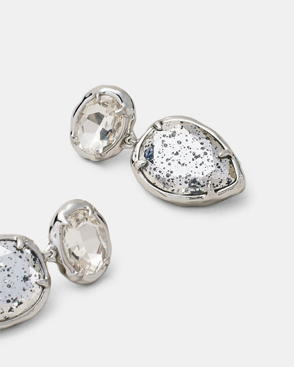 MIMCO Earrings Reflective Drop Silver Crystal Silver Tone New Genuine RRP $99