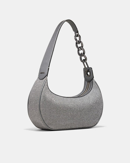 MIMCO Metropolis Silver Shoulder Bag & Pouch Brand New Genuine RRP $200 Stunning