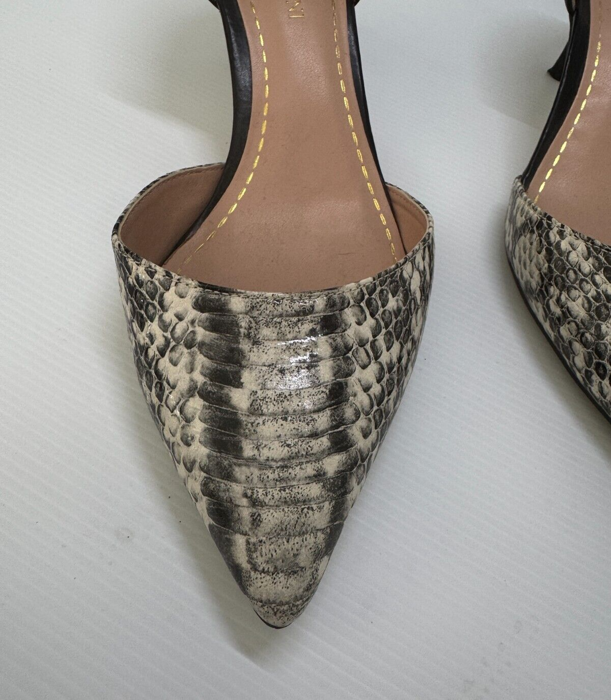 ENZO ANGIOLINI Eagabrino Black & White Pointed Toe High Heels Leather worn once