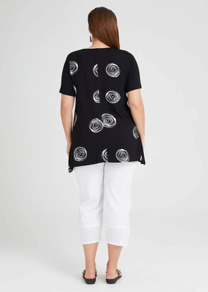 Taking Shape Natural Swirl Applique Top in Black XXS 12-14 New  RRP $120