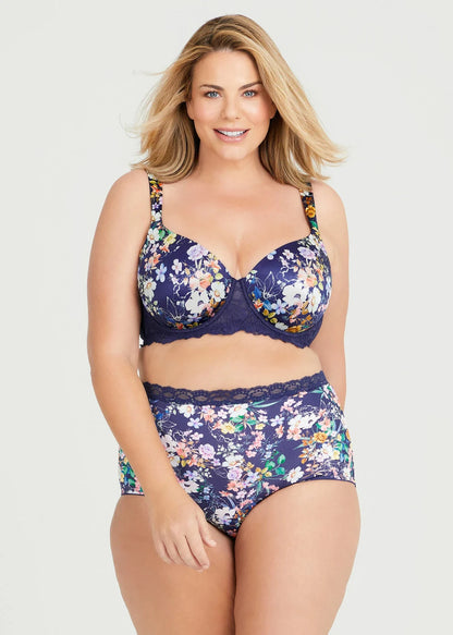 TS Taking Shape Lace Contour T-shirt Bra in Midnight Floral Stunning  16D New