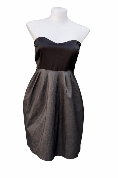 City Chic Black Strapless Black and Grey Cocktail Dress – Lined Plus Size L 20