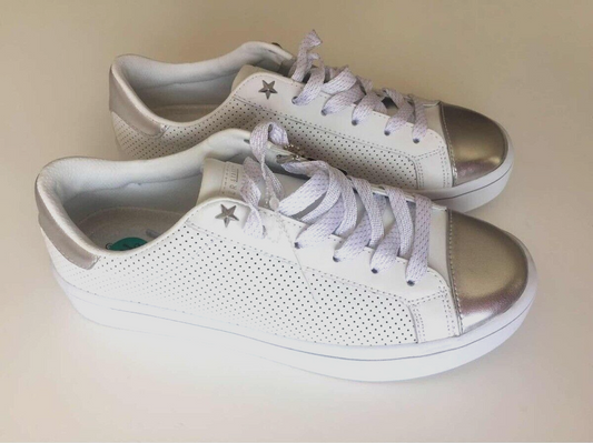 Skechers Hi-Lite - Silver/White Leather Sneaker