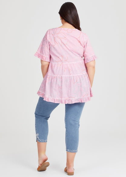 Taking Shape Cotton Pigment Foil Beaded Top Plus Size 20 New with Tag RRP $140