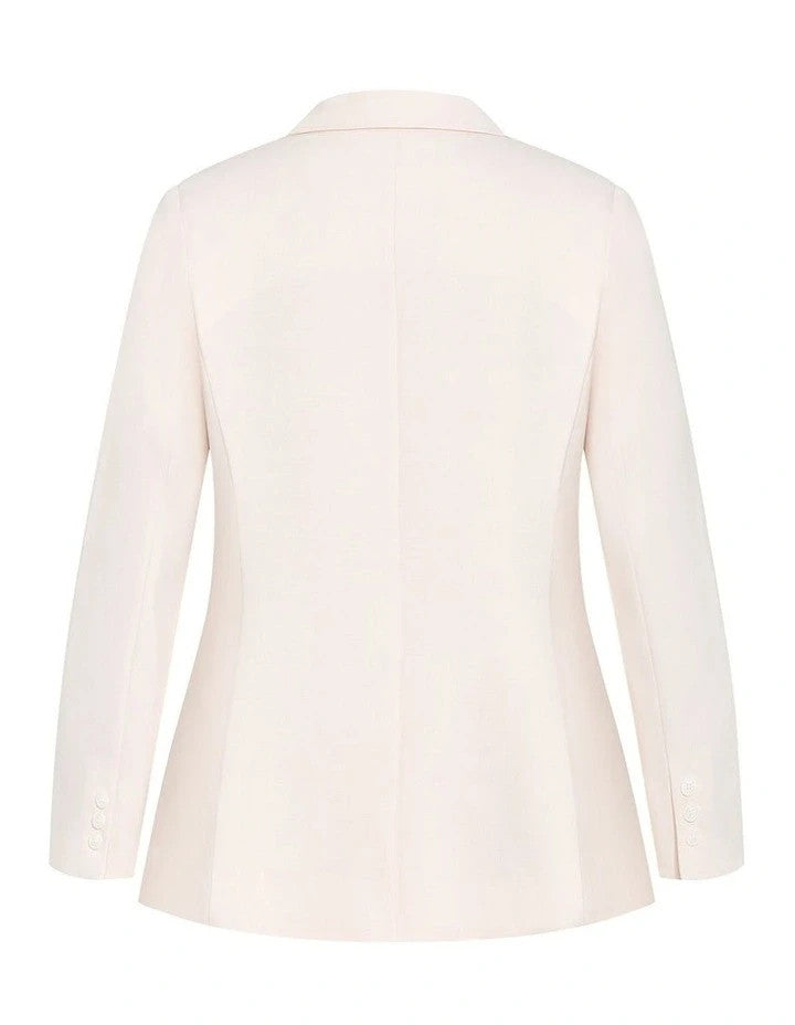 City Chic Tori Blazer- Cream XXL Plus size 24 New RRP $170