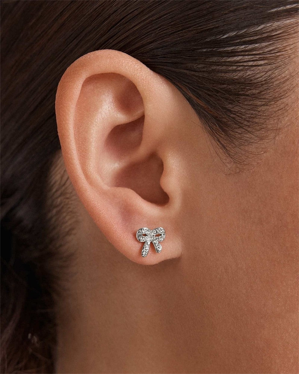MIMCO Bow Stud Earrings Set Silver Pearl Climber Logo Studs 3 Pack RRP $99.99