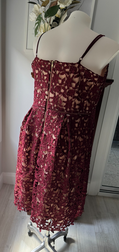 City Chic *So Fancy*  Dress Burgundy Lace as New - Plus Size 20 -  RRP $170
