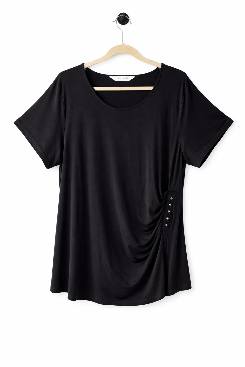 🖤 Taking Shape Top Plus Size XL (22-24) Black Drape Rinestone Detail NWT 🖤