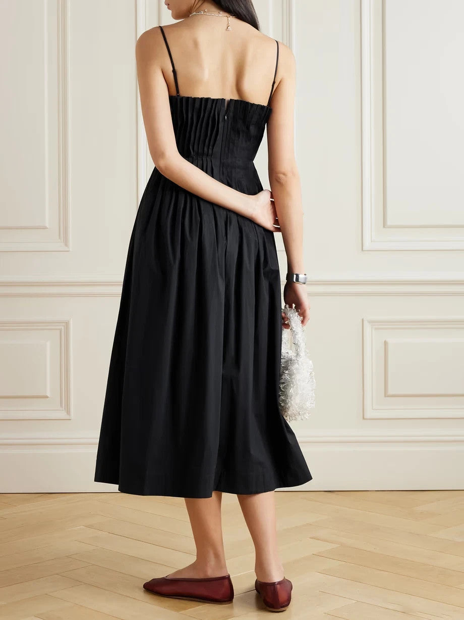 Portmans Linda pintuck dress Black 100% Cotton 16 New RRP $199.95🌹 Stunning 🌹