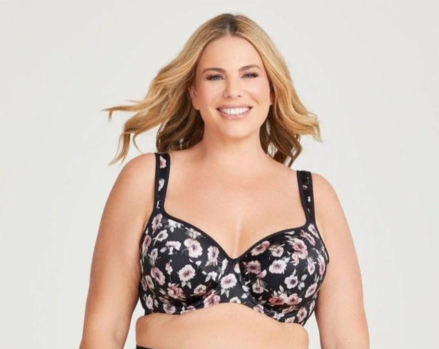 TS Taking Shape Satin Contour T-shirt Bra in Rose Print Floral Stunning  16D New